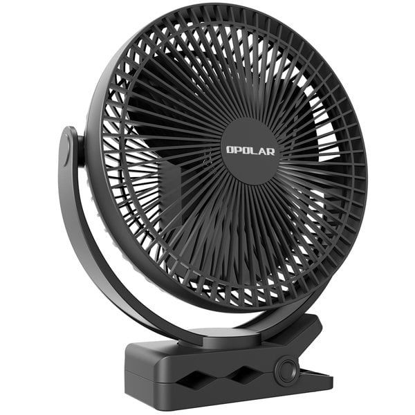 Opolar 8/" Rechargeable Portable Fan 10000mAh Clip 4 Speeds 360 Degree Rotation
